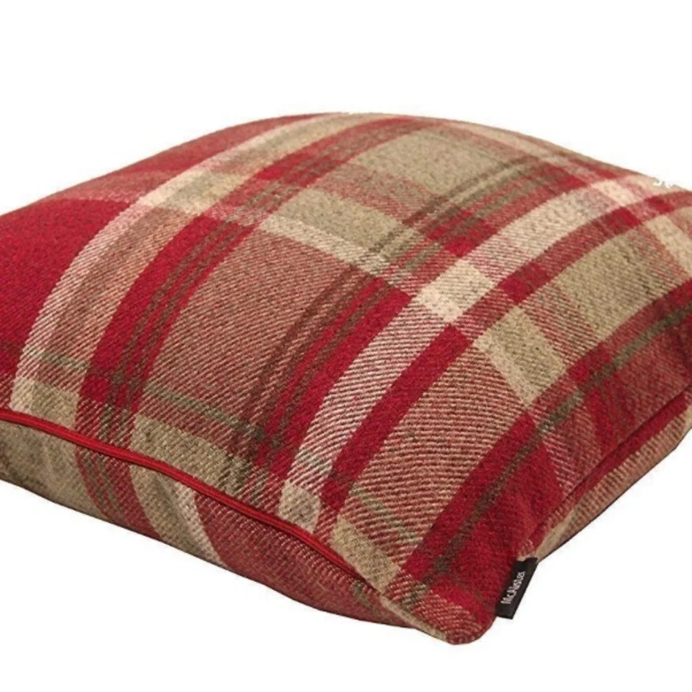 McAlister ‘Highlands’ Red Tartan Plaid Throw Pillow Cover 20x20” (1-Count)